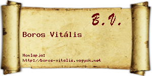 Boros Vitális névjegykártya