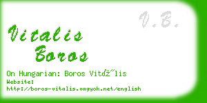 vitalis boros business card